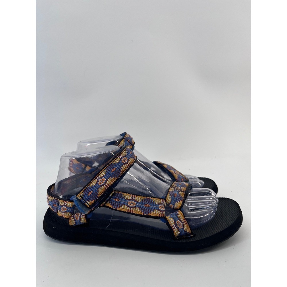 Teva Original Universal Sandals Blue Geometric Pattern Strappy Sport Women 8